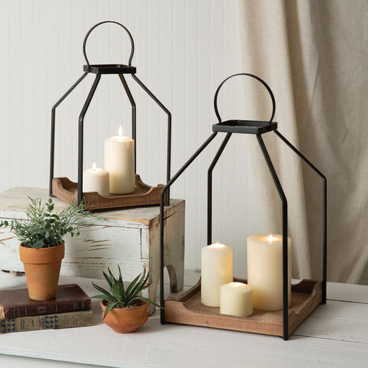 Metal & Wood Lantern