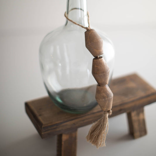 Carved Wood Diamond Tassel