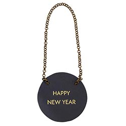 Leather Wine Bottle Tags - Happy New Year