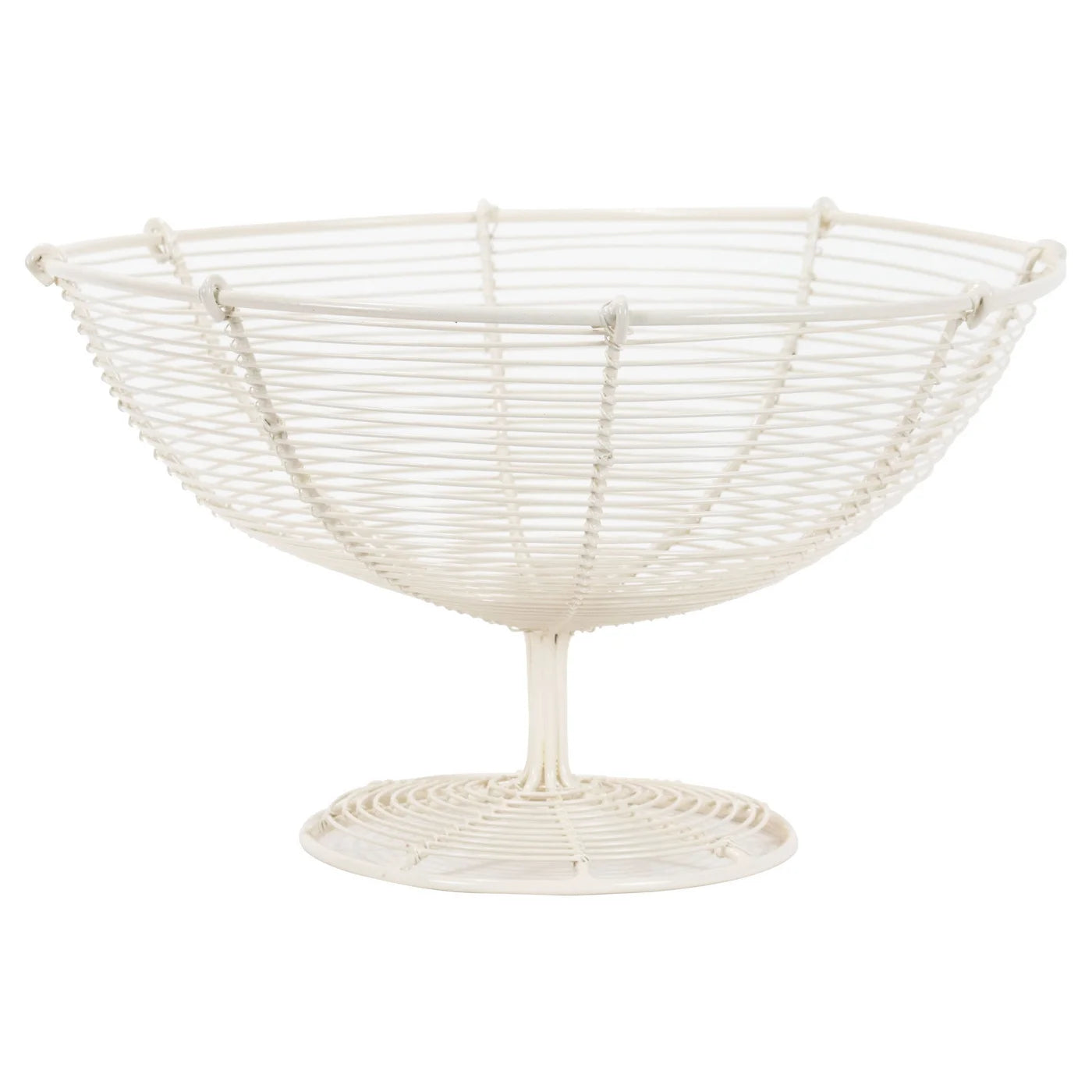 Cream Wire Footed Fruit Basket