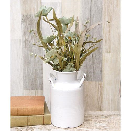 White Metal Farmhouse Vase