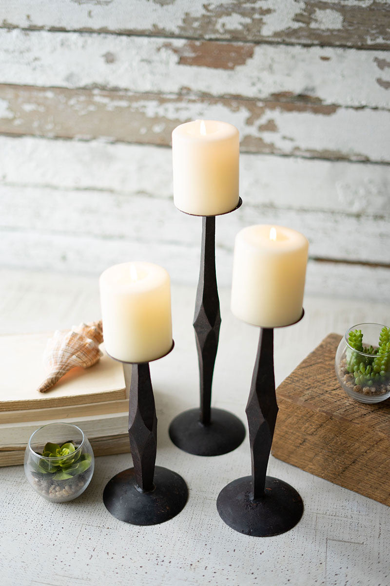 Iron Candle Sticks - set of 3