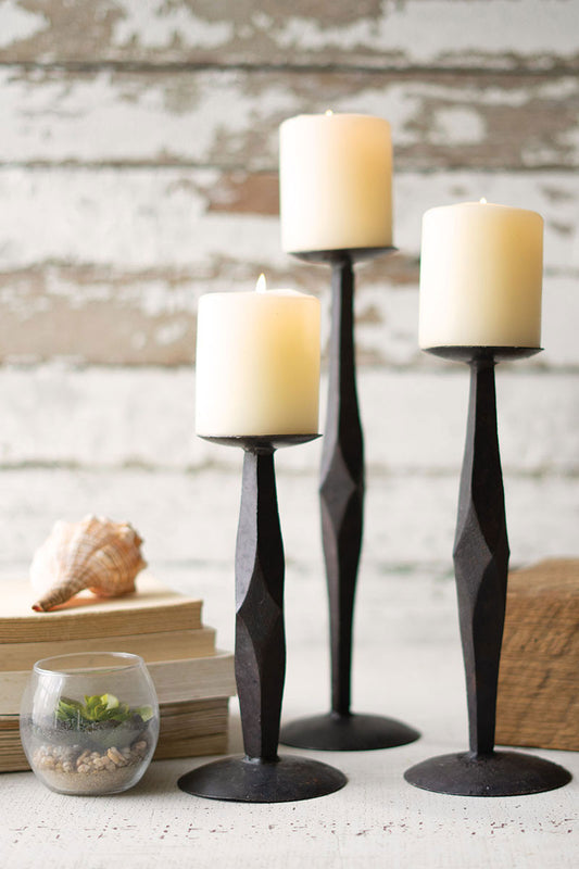 Iron Candle Sticks - set of 3