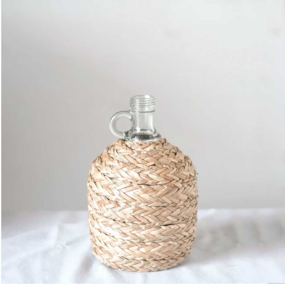 Sisal Wrapped Glass Jug