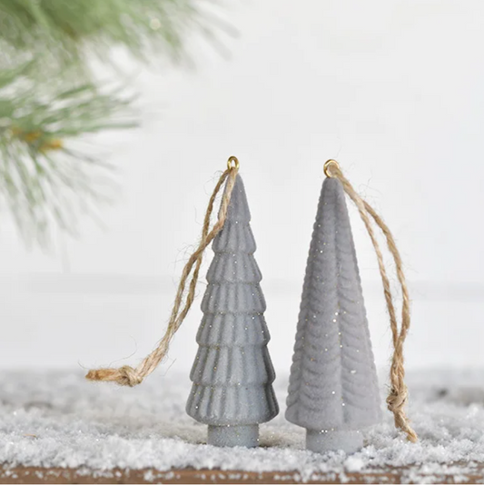 Assorted Gray Tree-Shaped Ornaments