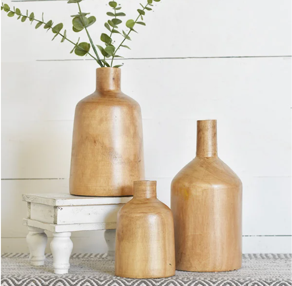 Natural Wood Vases