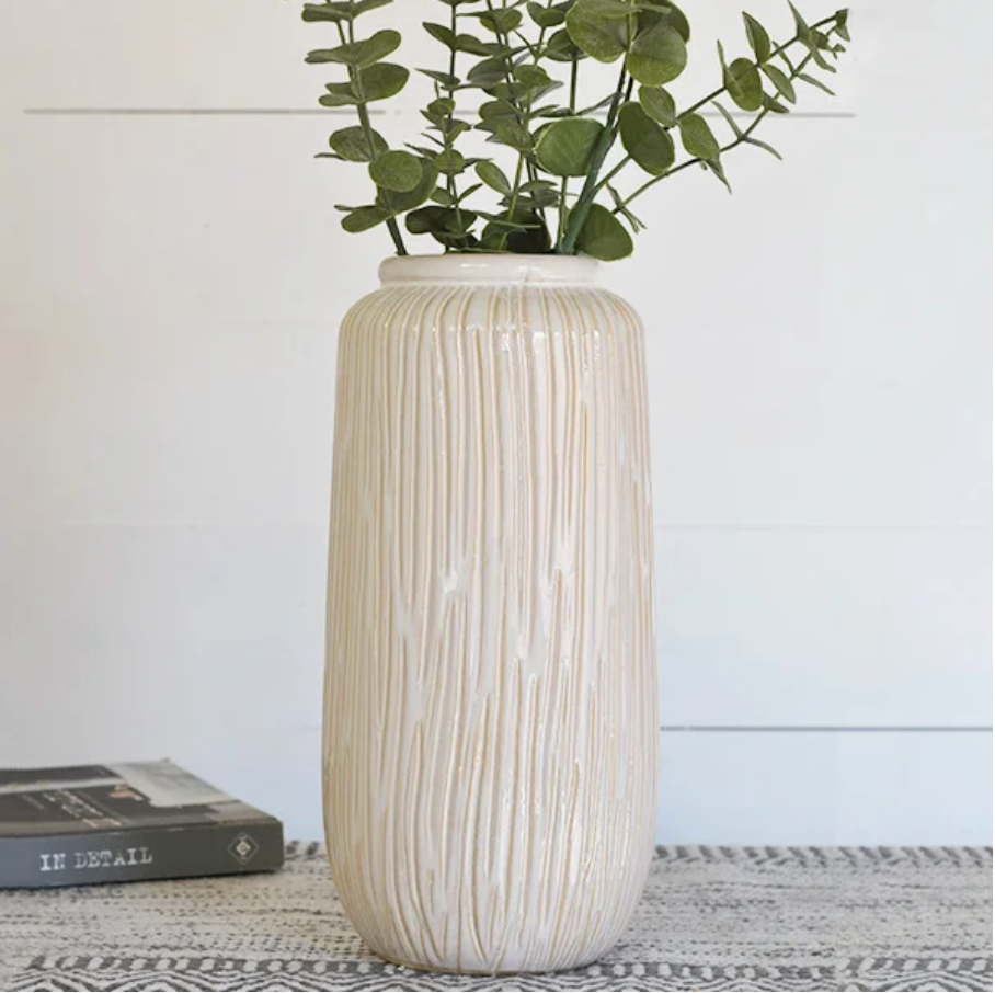 Wood Stripe Porcelain Vase