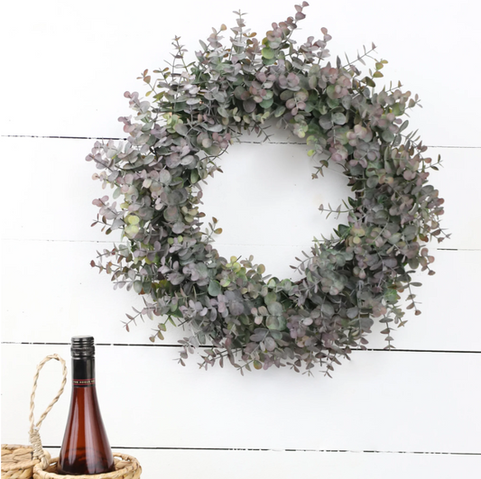 Burgundy and Green Eucalyptus Wreath