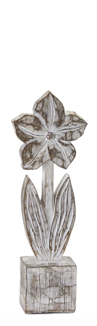 Whitewash Carved Flower