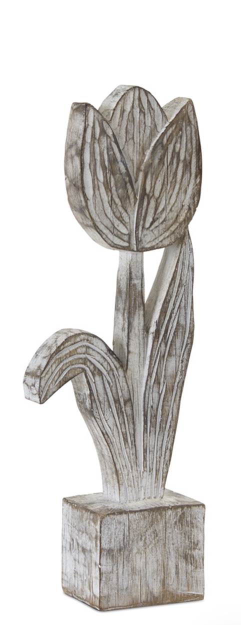 Whitewash Carved Flower