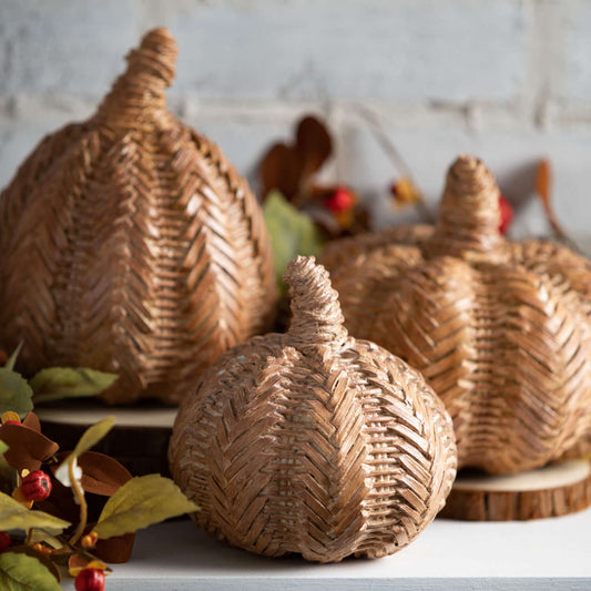 Textured Wood-Look Pumpkins